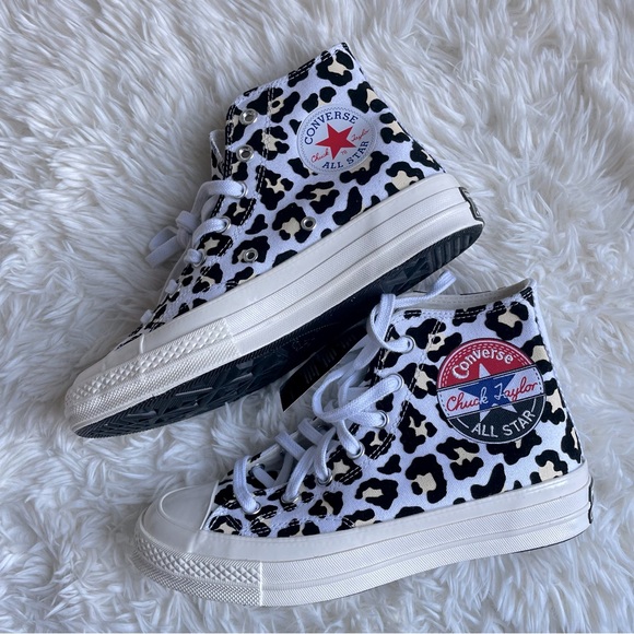 New Converse Chuck 70 Leopard High Top Shoes 7.5 - Picture 2 of 11